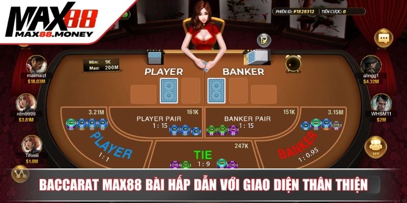 Trải Nghiệm Baccarat Max88 Với Lối Chơi Đỉnh Cao, Cơ Hội Thắng Lớn 2 Baccarat Max88 bài hấp dẫn với giao diện thân thiện