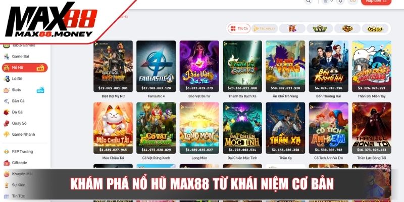 Khám phá nổ hũ MAX88 từ khái niệm cơ bản