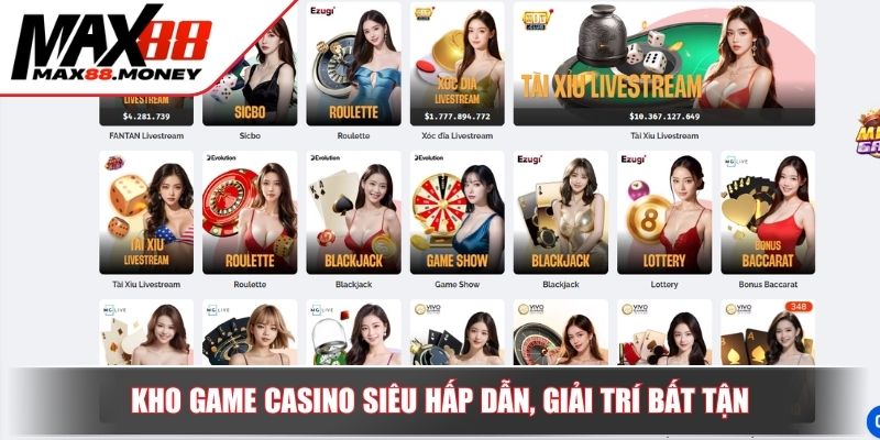 Kho game casino siêu hấp dẫn, giải trí bất tận
